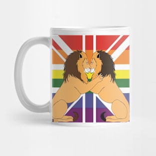 I promote the LGBT community in England with gay lions Mug